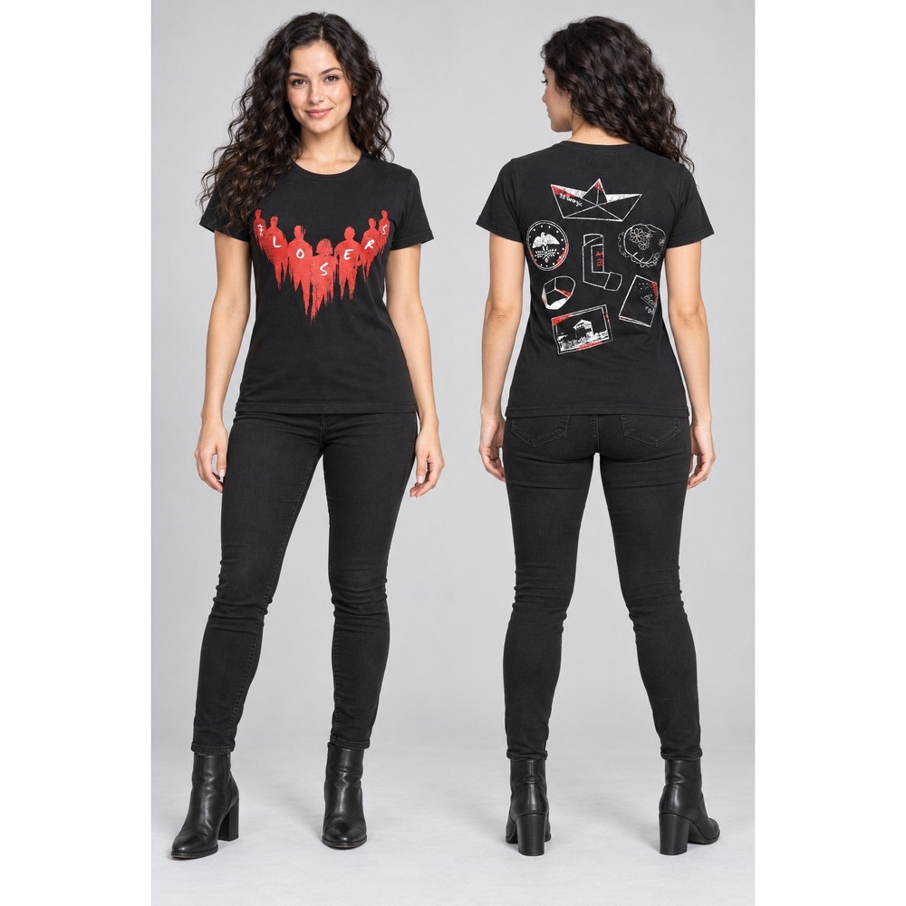 Hot Topic IT Chapter Two The Losers Club Black Graphic T-Shirt Size Small Horror